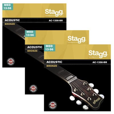 Acoustic Guitar Strings 13-56 Stagg Bronze AC-1356-BR Light X3 SET OFFER for sale