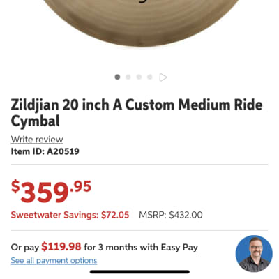 Zildjian A Custom 20” Medium Ride 2020 Brilliant Finish image 3