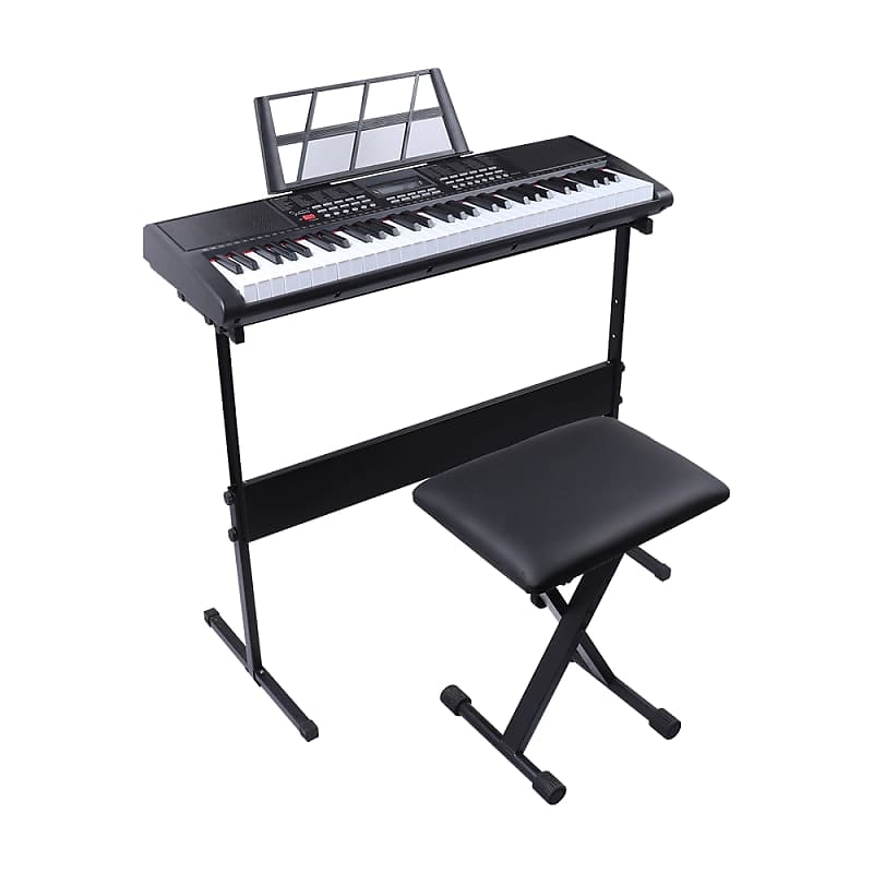 Glarry GEP-108 61-Key Portable Keyboard Set w/LCD Screen, Stand, Microphone image 1