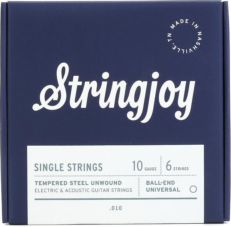Stringjoy Single Electric or Acoustic Unwound Guitar Strings Reverb