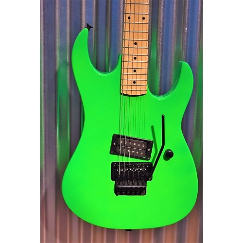 BC Rich Gunslinger Retro Neon Green Single Humbucker Floyd Rose Guitar Used