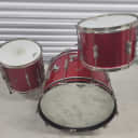 Vintage 1960's Ludwig Clubdate drum set 13, 14, 22 red sparkle rewraps with cases