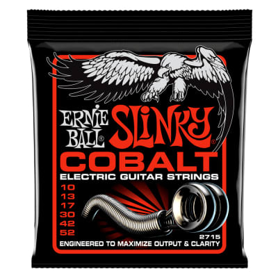 Ernie Ball Skinny Top Heavy Bottom Slinky Cobalt Electric Guitar Strings, 10-52 Gauge for sale