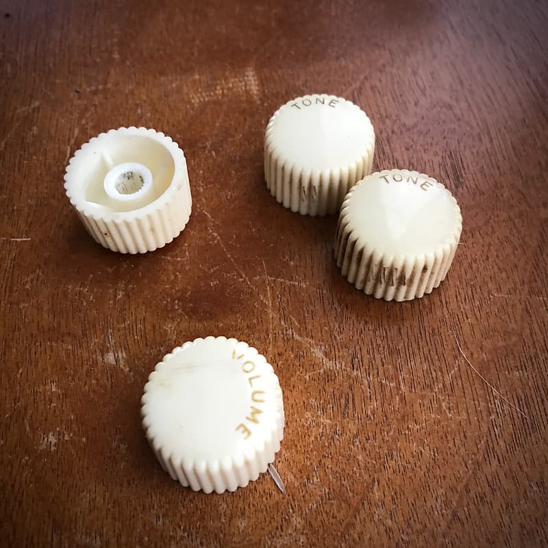 Harmony, Silvertone cupcake guitar knobs, set of 4 Silvertone Reverb