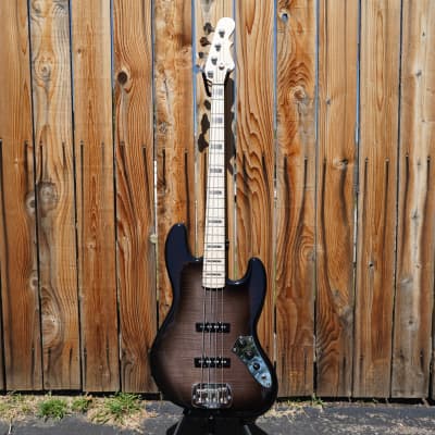 G&L USA Custom Shop JB Blackburst 4-String Electric Bass w/ Black Tolex Case (2023) image 2