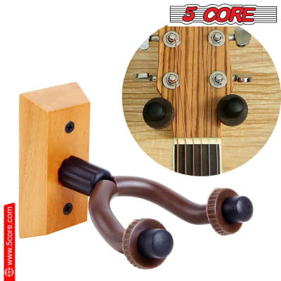 5 Core Guitar Wall Mount Guitar Hanger Wall Hook Holder Sturdy Hardwood for Acoustic Electric Guitar Bass Banjo Mandolin- GH WD 1PC image 6