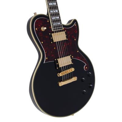 Deluxe Atlantic Solid Black 6-String RH Baritone Solidbody Electric Guitar w/ Case  DADBATLSBKGS image 18