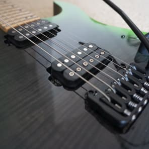Kiesel  Aries Non-Beveled 6-string guitar Trans Black/Green Burst image 4