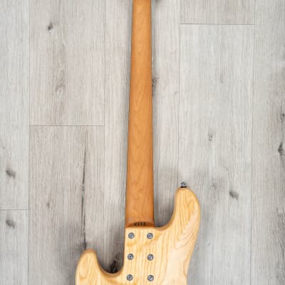 Mayones Jabba Custom 5 5-String Bass, Ebony Fretboard, Curly Redwood Top, Trans Natural Satine image 5