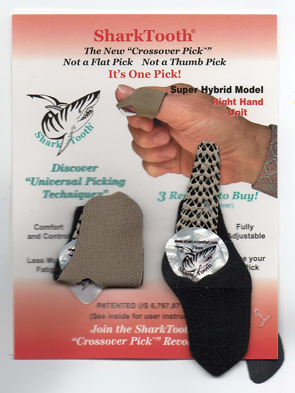 SharkTooth Super Hybrid Crossover Thumb Pick dual pack 2020 Tan image 1