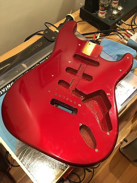 Partscaster Stratocaster body Candy Apple Red Nitro finish. Reverb