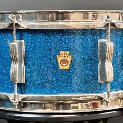 WFL Ludwig 24/13/16/5x14" Vintage Drum Set - Aqua Sparkle - MINT! image 13