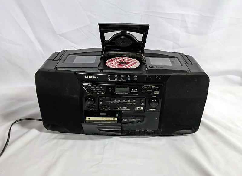 SHARP WQ-CH1500 Portable Boombox 5 CD Changer Stereo Radio Cassette Player  - Tested 90\'s | Reverb Poland
