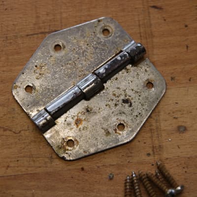 x2 Genuine 1977 Rhodes Mk1 Stage 73-Key Hardware Case Hinges and Screws for Electric Piano Mark I (Suitable parts for 1975-1979) image 2