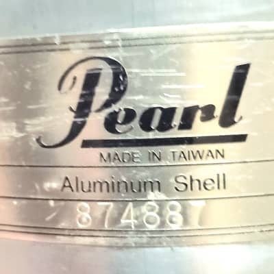 Vintage 1987 Customized Pearl Rocket Tom 6x18 Natural Aluminum image 7