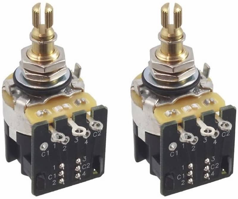500K Push Pull Short Shaft Audio Taper Potentiometers Pair Reverb