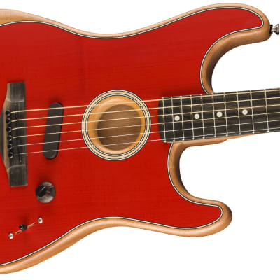 Fender American Acoustasonic Stratocaster Acoustic Guitar - Dakota Red image 1