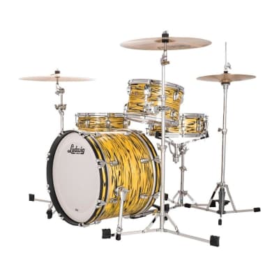 Ludwig Classic Maple 3pc Downbeat Drum Set Lemon Oyster image 2