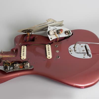 Fender Jaguar Solid Body Electric Guitar (1964), ser. #L29969, original brown tolex hard shell case. image 15
