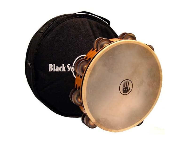 Black Swamp Tambourine Chromium 25in natural head Reverb