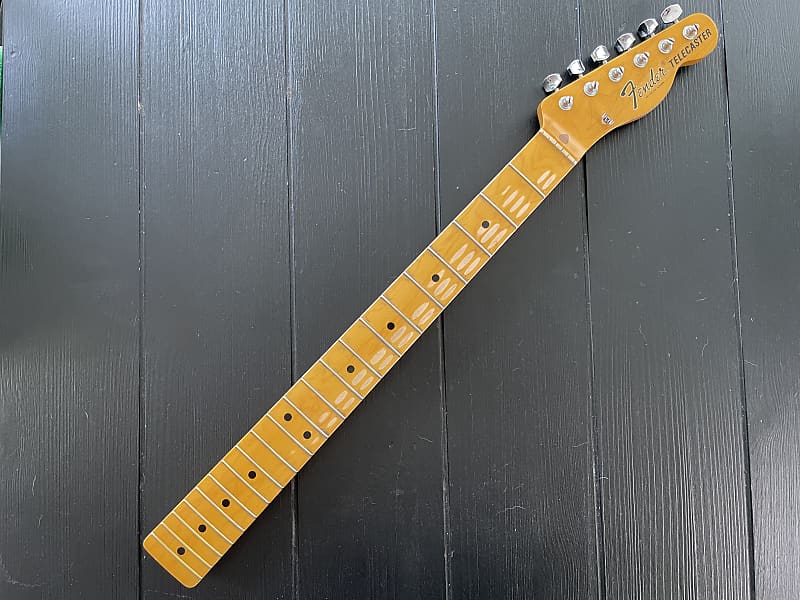 MJT/Musikraft Aged/Relic’d ‘70s Style Maple Telecaster Neck w/Period  Correct Tuners & Decal