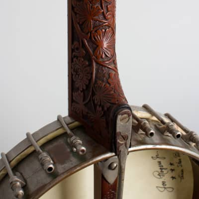 S. S. Stewart  Special Thoroughbred 5 String Banjo (1896), ser. #16771, black chipboard case. image 13