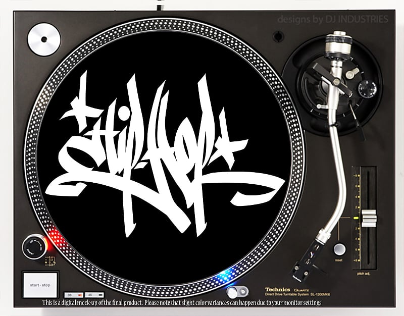 DJ Industries Hip Hop Graffiti - DJ slipmat for vinyl LP record player turntable image 1