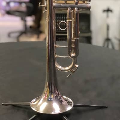 King SB12 System Blue Marching Trumpet Silver-Plated | Reverb