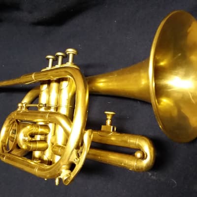 C. Bruno And Son Vintage c1888  Shepherd Crook Raw Brass Cornet In Excellent Playing Condition image 1