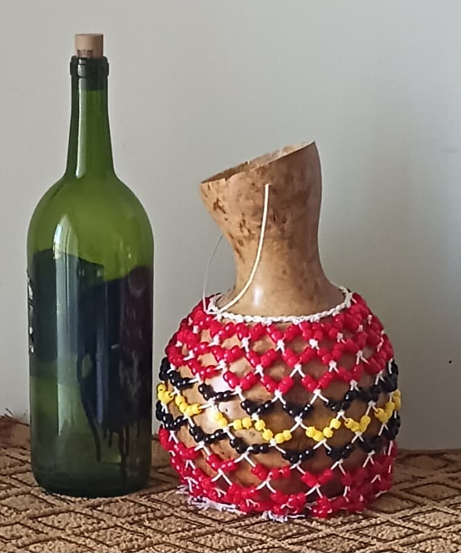 Sekere (medium Yoruba-style netted gourd rattle) | Reverb