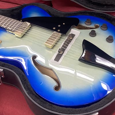 Ibanez Contemporary Archtop AFC155 Hollow Body Electric Guitar 2017 - Jet Blue Burst with Case image 4