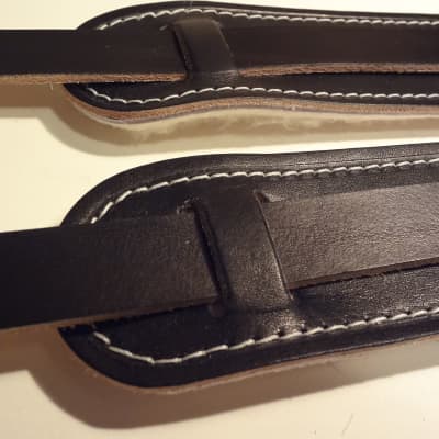 Cornhusker Guitar Straps Vintage Style Leather Shoulderpad Strap 2019 Black image 1