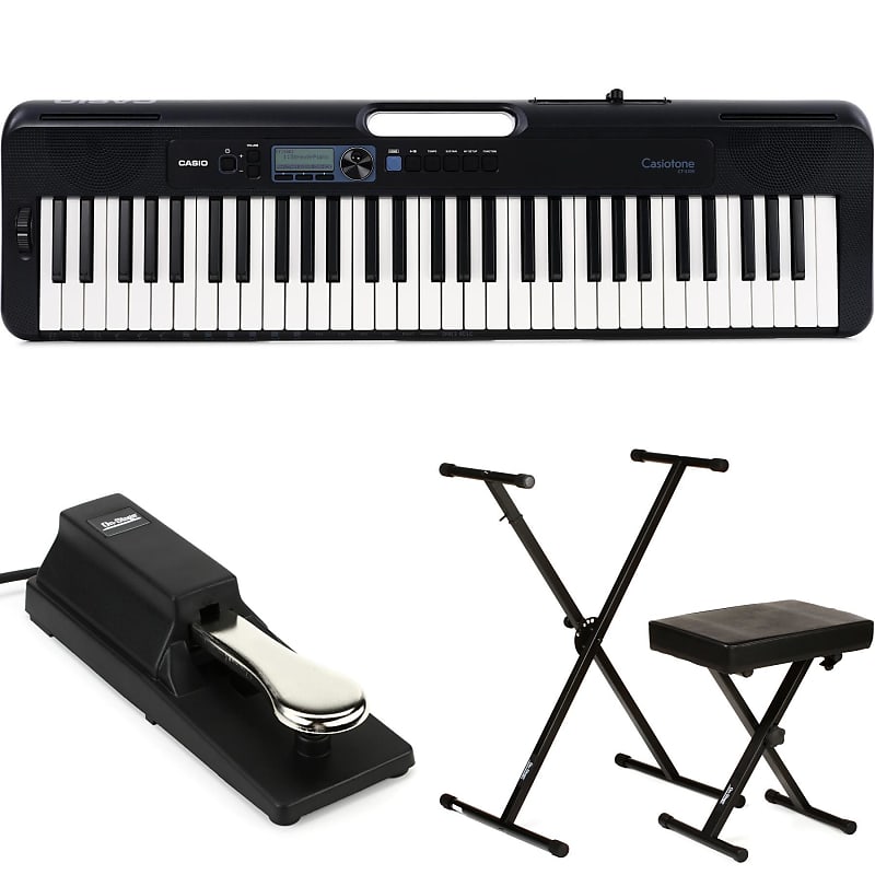 Casio Casiotone CT-S300 61-key Portable Arranger Keyboard Essentials Bundle