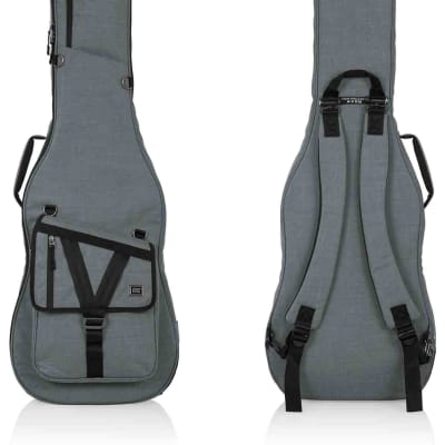 Gator Cases GT-BASS-GRY Transit Series Bass Guitar Gig Bag with Light Grey Exterior image 12