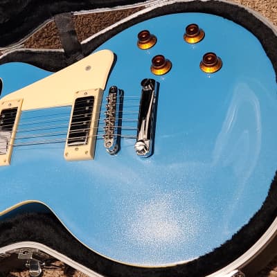 Epiphone Les Paul Deluxe 2000 - Baby Blue Sparkle, Like New with Hard Case! image 3