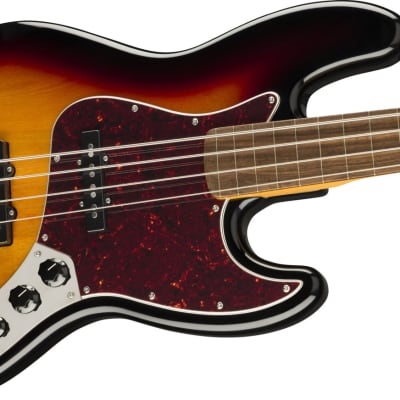 Squier Classic Vibe '60s Jazz Bass Fretless, Laurel FB, 3-Color Sunburst image 4