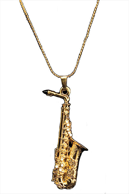 Alto Sax Necklace, Gold, Harmony Jewelry Reverb