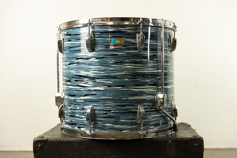 1970s Ludwig 16x18 Oyster Blue Pearl "Bowling Ball" Floor Reverb UK