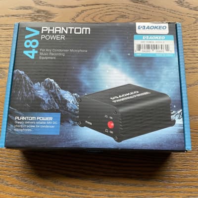 Aokeo 48V Phantom Power Supply, Single-Channel, with Power Adapter and XLR Mic Cable image 2