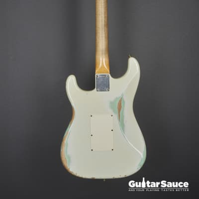 Fender Custom Shop LTD 60 Stratocaster HSS Lighting Heavy Relic Olympic White Over Faded Surf Green Used (Cod. 1476UG) 2012 image 11