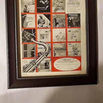 1955 Selmer Horns promotional Ad Framed Selmer Mark VI Sax Paul Desmond & Others Original for sale