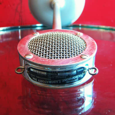 Vintage RARE 1930's Astatic D-104 crystal "Lollipop" microphone Chrome w period desk stand # 2 image 6