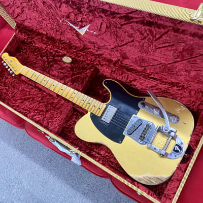 Fender Custom Shop '50s Vibra Telecaster Limited-Edition Heavy Relic Electric Guitar 2020 - Aztec Gold for sale