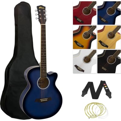 Tiger ACG3 Acoustic Guitar Pack for Beginners, Full Size, Blue for sale