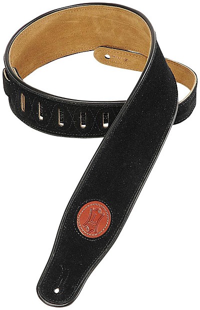 Levy's MSS3-BLK Hand Brushed Suede 2.5" Guitar Strap w/ Piping image 1