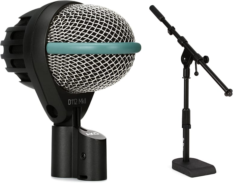 AKG D112 MKII Cardioid Dynamic Kick Drum Microphone Bundle Reverb