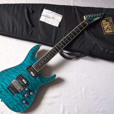 ESP Edwards E-HR 145 QM 2003 See Thru Blue | Reverb