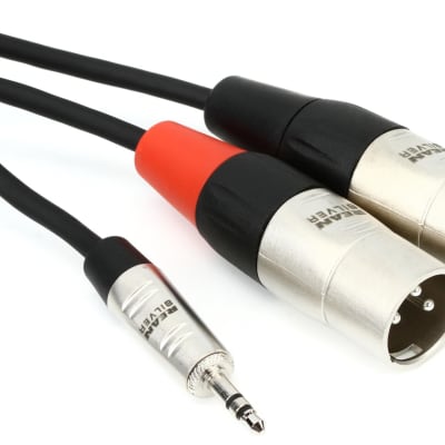 Hosa HMX-006Y Pro Stereo Breakout Cable - 3.5mm TRS Male to Dual XLR Male - 6 foot image 1