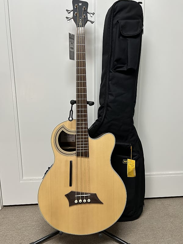 Warwick Rockbass Alien Deluxe 4 String Acoustic Electric Bass - Natural image 1
