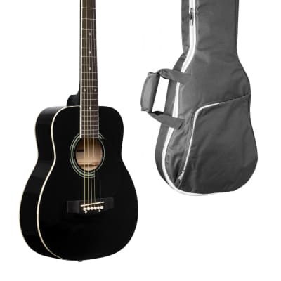 Stagg 1/2 Size Kids Real Black Acoustic Guitar w/ Padded Gig Bag image 1